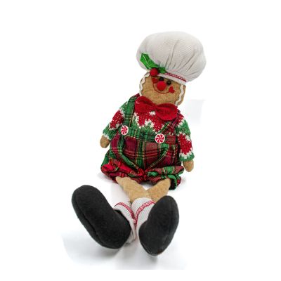Muñeco de jengibre navideño sentado 48.26 cm – rojo tradicional ML