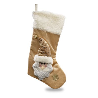 Bota navideña decorativa 48 cm – dorado Santa/Hombre de Nieve Maranelo