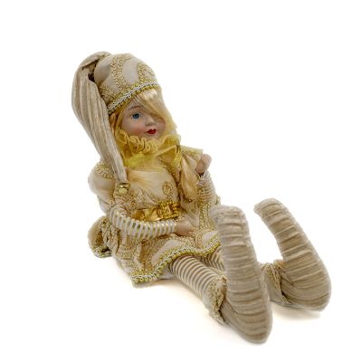 Arlequín navideño 43 cm – dorado con movimiento musical Maranelo