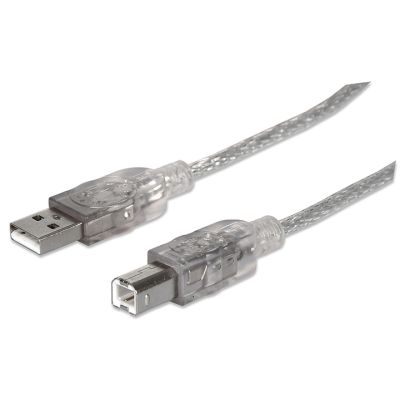 Cable Impresora Usb 2.0 (1Mt*Transp) Manhattan (333405)