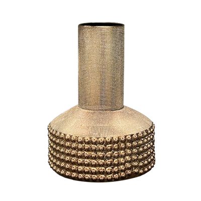 Jarrón Cerámica Embudo Dorado 34.5cm H&H