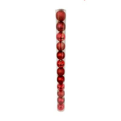 Bolas navideñas rojas 6 cm – set de 12 piezas brillante, mate y escarchadas Miro