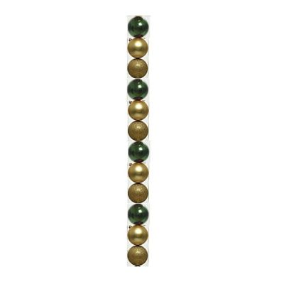 Bolas navideñas verde/dorado 8 cm – set de 12 piezas brillante, mate y escarchadas Miro