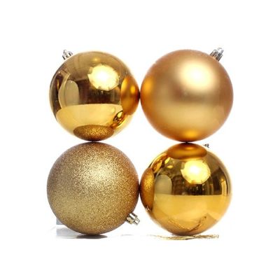 Bolas navideñas doradas 10 cm – set de 4 piezas brillante, mate y escarchadas Miro