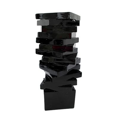Portavela Cerámica Torre Negro 25.5cm Decore – Decoración