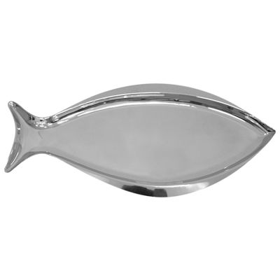 Bandeja Decorativa Metal Pescado Inox 46x21x2cm Royal Norfolk