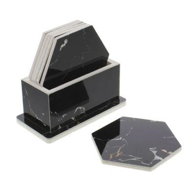 Portavasos 7 Piezas Negro Marmoleado Rainbows 731-37119 – Estilo Moderno