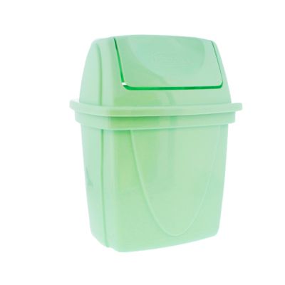 Basurero Plástico Rectangular Verde Plasutil