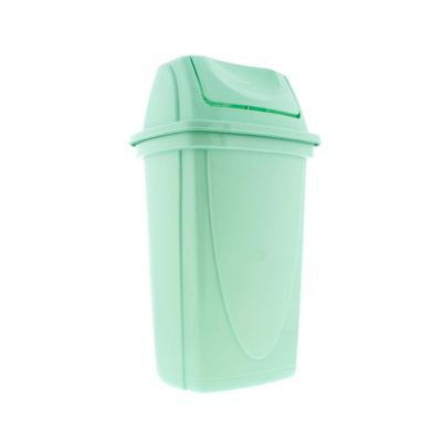 Basurero Plástico Rectangular Verde Plasutil