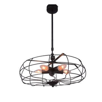 Lámpara Colgante E27 Jaula Metálica Negra Mays