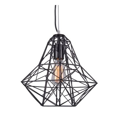 Lámpara Colgante E27 Jaula Metálica Negra Mays
