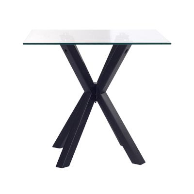 Mesa Centro Rectangular Vidrio Base Negra 120x60x45cm Concepts