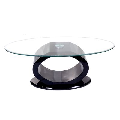 Mesa Centro Rectangular Vidrio Base Negra 67x67x46cm Concepts