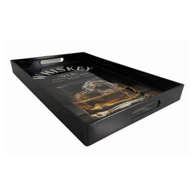 Bandeja Decorativa Plástica Rectangular Whiskey 46x30x4cm Concepts