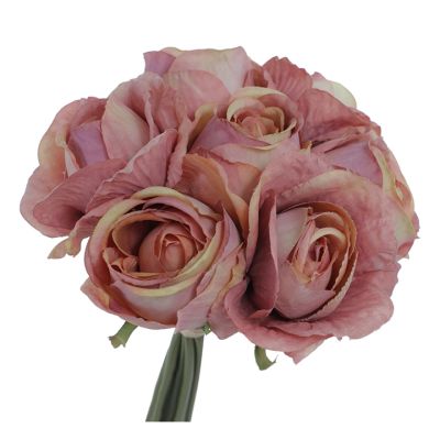 Rosas Artificiales Rosadas 26cm NX – Decoración