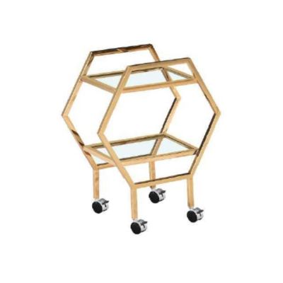 Carro para Servir Hexagonal Dorado 59x70cm Concepts