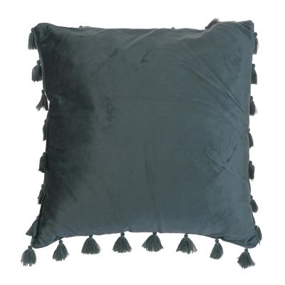 Cojín Llano Verde con Pom Pom 45x45cm Concepts