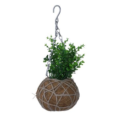 Planta Artificial con Pote Coco Colgante 15x17cm NX