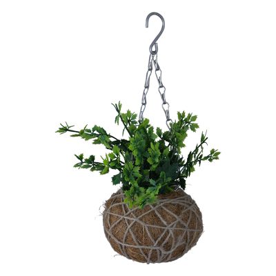 Planta Artificial con Pote Coco Colgante 15x17cm NX