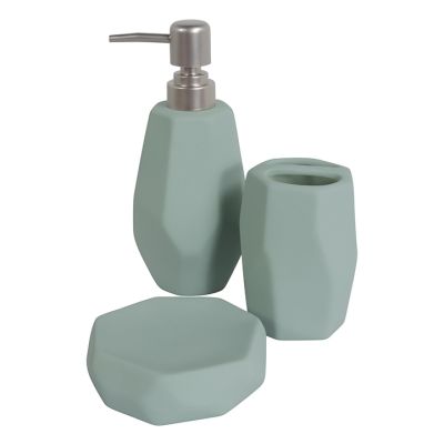 Juego accesorios baño 3 piezas verde Noritex