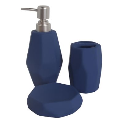 Juego accesorios baño 3 piezas azul Noritex