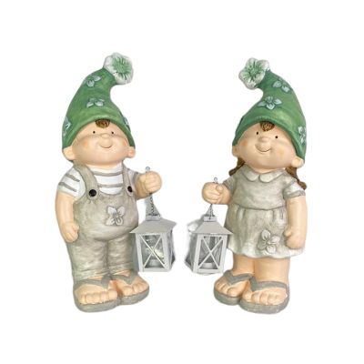 Adorno Niños con Linterna 17.5x14x41.5cm Concepts – Jardín