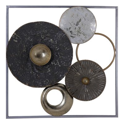 Placa de Pared Metálica Esferas Black/White 50x50cm NX