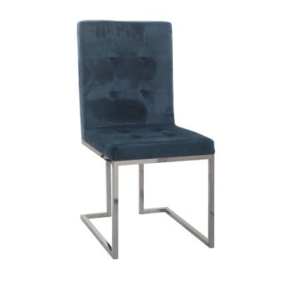 Silla Comedor Base Metal Azul/Plata Concepts