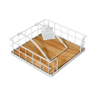 Servilletero Metálico Cuadrado Blanco Noritex 82112413 – Estilo Minimalista