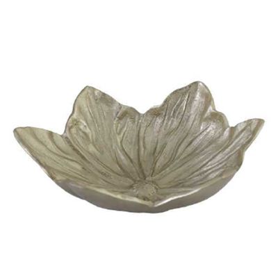 Plato Decorativo Flor Niquelada 28x8cm NX