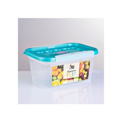 Repostero Plástico Rectangular 2.25L Turquesa Aperlado Flip 9000002225 – Almacenamiento Práctico