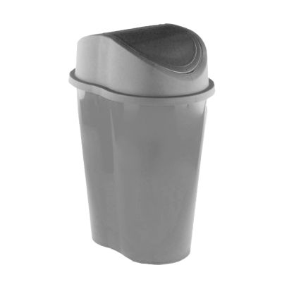 Basurero Plástico Redondo Gris Plapasa