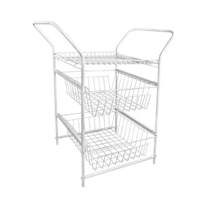 Organizador canasta toallas metal blanco Rejiplas