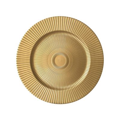 Plato Base Plástico Redondo 33x2cm Dorado Santini 0700114 – Presentación Elegante
