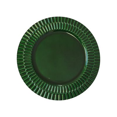 Plato Base Plástico Redondo 33x2cm Verde Santini 0700169 – Estilo Natural