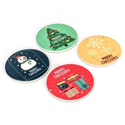 Juego Portavasos Merry Christmas 4 Piezas Surtidos 10.7X0.8Cm Santini (180-2200174)