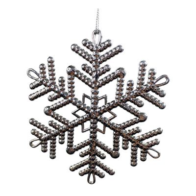 Adorno Colgante 10Cm Copos Plata Santini