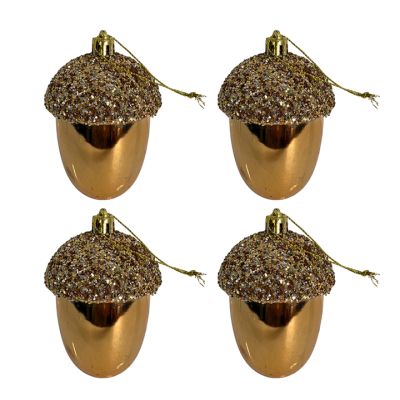 Set Adorno Colgante 4 Piezas Bellotas 10Cm Dorado Santini