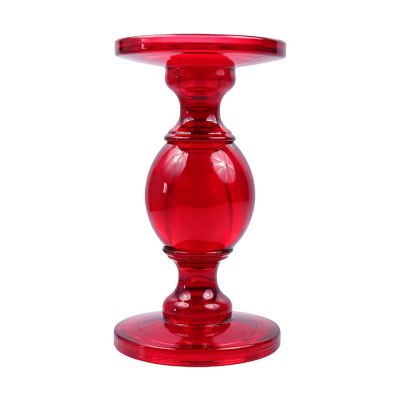 Portavela Vidrio Rojo 20cm Santini