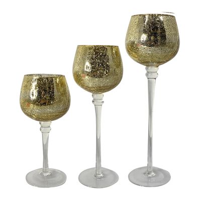 Set Portavelas 3 Copas Doradas Santini