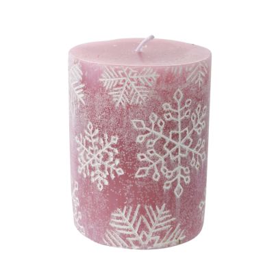 Vela Pilar Acanalada Redonda 7.5x9.5cm Rosada Santini 6400325 – Decoración Sofisticada