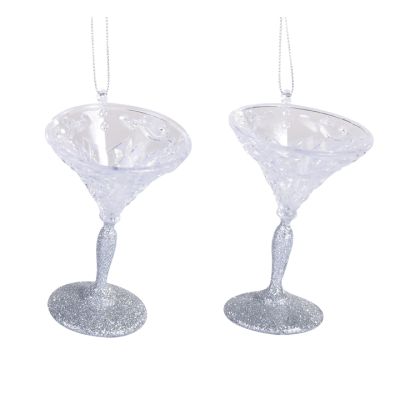 Set Adorno Colgante 2 Piezas Copas 9cm Silver Santini 0700062 – Estilo Sofisticado