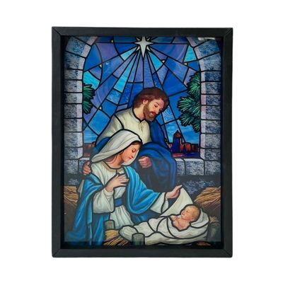 Cuadro Nacimiento Azul 30x40x1.8cm Santini 7000010 – Estilo Religioso