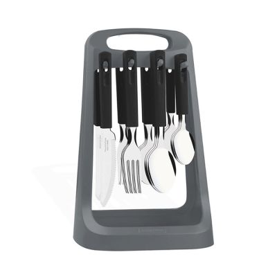 Juego Cubiertos 24 Piezas Negro Oasis Tramontina 23198/020 – Elegancia en Mesa