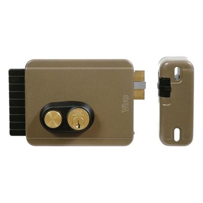 Cerradura Sobreponer 50Mm (Derecho) Pulsador Eléctrica Bronce Antigüo Viro (1.7972.712)