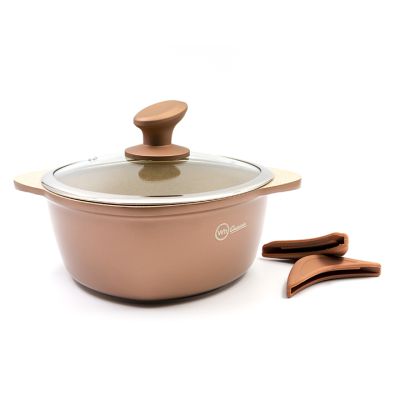 Cacerola Aluminio 24cm con Tapa Feten Rose Inducción Warenhaus M29081 – Diseño Elegante