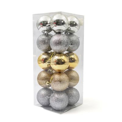 Set de 20 bolas navideñas dorado/plata 6 cm – decoración clásica