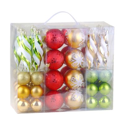 Bolas Navideñas Set Verde y Dorado 68 Piezas