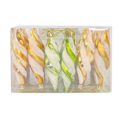 Set 24 Gotas Nav 11Cm Dorada/Verde