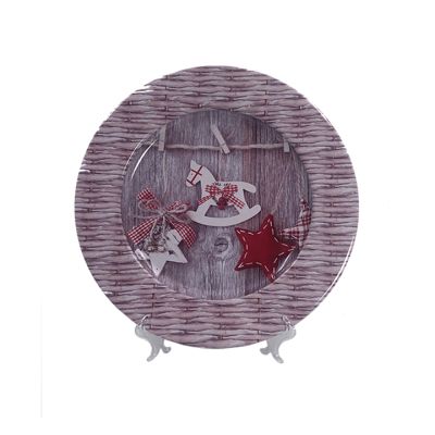 Plato base navidad metal Gris HL